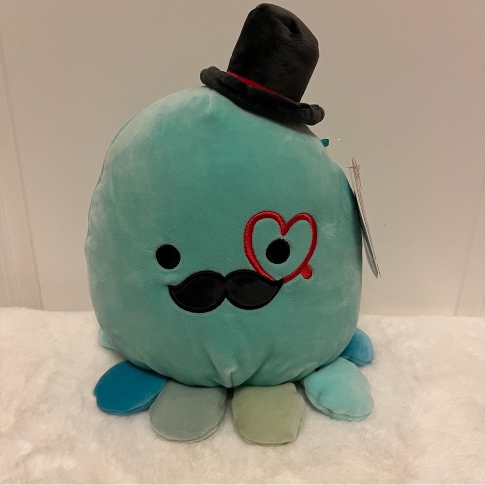 Squishmallow Eiko Octopus 🐙, Top Hat 🎩 Monocle 🧐, Valentine 2023 ♥️, 8” New